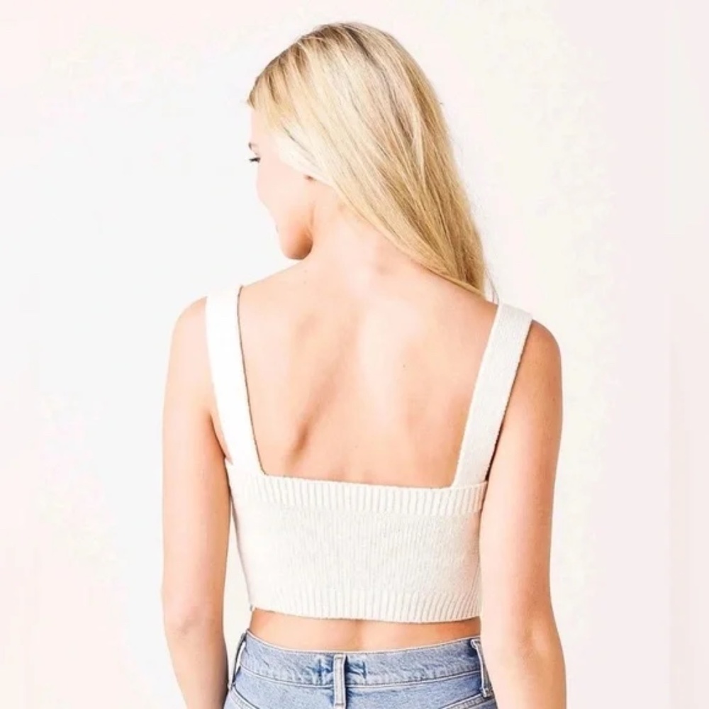 A.L.C. Winona Knit Square Neck Crop Top - XS - Picture 2 of 6